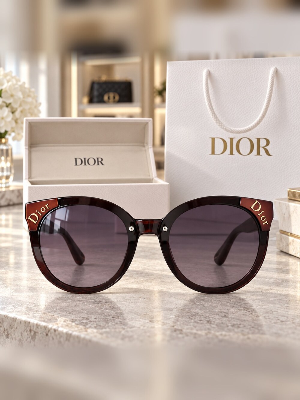 Dior Tortoiseshell Cat Eye Sunglasses